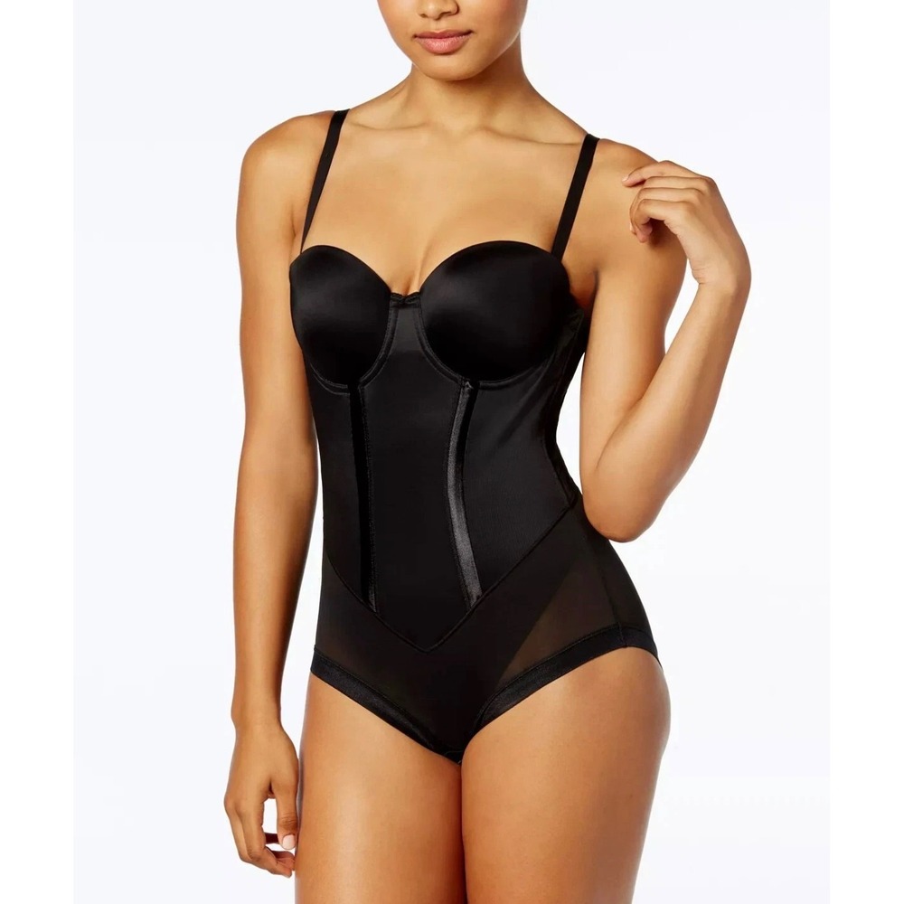 Maidenform Black Firm Control Bodysuit Shapewear 40C Large Underwire 1256